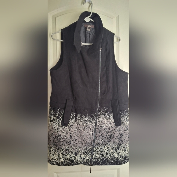 Luii Vest Cardigan Women's Black and Gray Sleeveless Jacket XL Formal Party - Picture 12 of 16